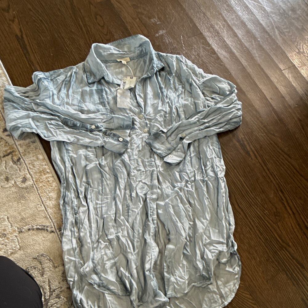 Pilcro by Anthropologie New XS Regular Blue Long Sleeve Modal Button-Up Shirt W